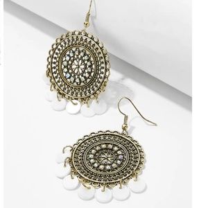 JORDYN Disc Detail Gold, White, Rhinestone…